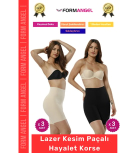 #Korse Lazer Kesim İz Göstermeyen Kaymaz Toparlayıcı Sıkılaştırıcı Paçalı Hayalet Korse 6'lı Set