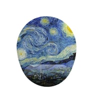 Mavi Van Gogh Yıldızlı Gece Bilek Destekli Kaymaz Buruşmaz Kırılmaz Mousepad (Çok Renkli)