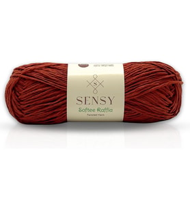 Softee Raffia Yumuşak Çok Renkli Rafya Kağıt Ebruli El Örgü İpi Hobi İp (KİREMİT)