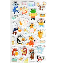 Sticker Eva Kabartmalı Stiker Çıkartma Defter Etiket (XK005) 14x24 cm - Müzik Hayvan Sevimli