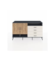 Kronos Konsol 5 Raflı 4 Çekmeceli 2 Kapaklı 176x59x99 Antrasit-Çam/Aytaşı