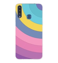 Samsung Galaxy A20s  Kapak Renk Cümbüşü Tasarımlı Şeffaf Silikon Kılıf