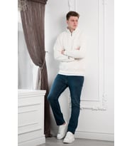 Yarım Fermuarlı Dik Yaka 3 İplik İçi Polarlı Oversize Kışlık Sweatshirt (Kemik)