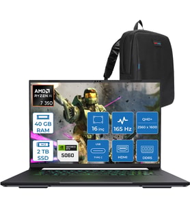 Gıgabyte Aero X16 Amd Ryzen Aı Ryzen7 350 40GB Ddr5 2tb SSD 8GB/RTX5060 16" IPS Wqxga 165Hz Windows 11 Pro Taşınabilir Bilgisayar 1VH93TRC94DHP15 + Zettaçanta