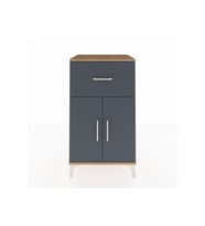 Hyperion Komodin Tek Raflı Tek Çekmeceli 2 Kapaklı 60x44x106 Çam-Antrasit