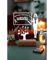 Kişiye Özel Öğretmen ve Sınıf 3D 16 Renk Dekoratif Led Lamba