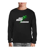 Just Keep Running Siyah Çocuk Sweatshirt