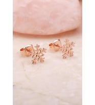 Kar Tanesi Rose Mini Gümüş Küpe 5406