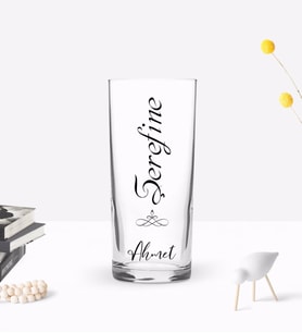 BK Gift Kişiye Özel Renkli Baskılı Şerefine Tasarımlı Rakı Bardağı-1 (Beyaz)
