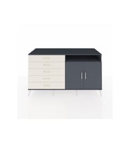 Kronos Konsol 2 Raflı 5 Çekmeceli 2 Kapaklı 176x59x99 Antrasit-Antrasit/Aytaşı