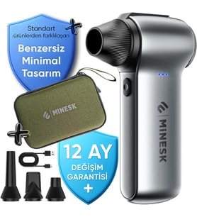 G150 Turbo Jet Fan Hava Üfleyici - 【Turbo Modda 150 Gram Hava Basıncı】- Çok Amaçlı Kullanım (Klavye, Ev, Araba Temizliği, Toz Üfleme,) - Taşıma Çantalı ve Ekstra Nozullu