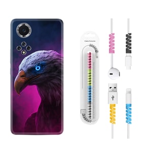 Huawei Nova Y70 Y90 Nova 9 SE  Kılıf Kablo Koruma Spiral Silikon Kartal 1622