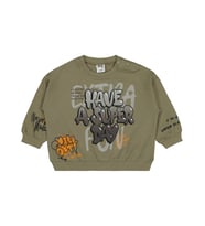 Civil Baby Graffiti Baskılı 6-18 Ay Sweatshirt - Haki
