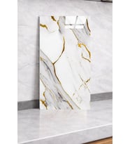 Shiny Yaldız-Gold Mermer Desenli 60x30cm Yapışkanlı Mutfak Banyo Kaplama Duvar Paneli Kağıdı ls6010 (Çok Renkli)