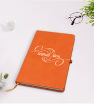 BK Gift Kişiye Özel İsimli Turuncu Termo Deri Defter Model 3