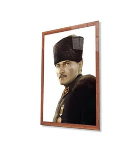 Atatürk Cam Tablo 4mm Dayanıklı Temperli Cam, Atatürk Glass Wall Art (Çok Renkli)