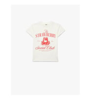 Koton Bisiklet Yaka Baskılı Ekru Kız Çocuk T-Shirt 6SKG10291AK