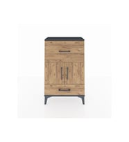 Arges Komodin Tek Raflı 2 Çekmeceli 2 Kapaklı 60x30x96 Antrasit-Çam