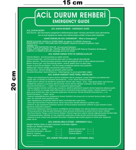 Metal Acil Durum Rehberi 15 cm x 20 cm Uyarı Levhası Yönlendirme Tabelası