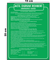 Metal Acil Durum Rehberi 15 cm x 20 cm Uyarı Levhası Yönlendirme Tabelası