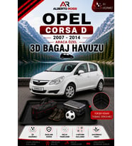 Opel Corsa D 2007 - 2014 Araca Özel 3D Bagaj Havuzu