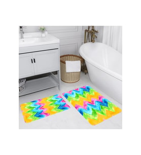 Rovigo Home Dijital Baskılı 2'li Banyo paspas Takımı RVG5222 (Sarı)