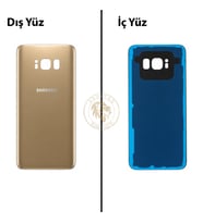 Samsung Galaxy S8 Gold Renk Arka Kapak Arka Cam Batarya Kapağı Pil Kapağı Lazer Kesim Back Cover Galaxy S8 Uyumlu