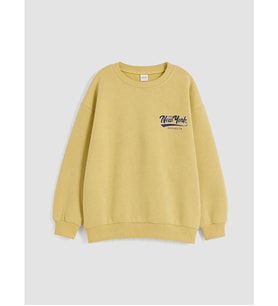 LCW Kids Sarı Baskılı Erkek Çocuk Sweatshirt