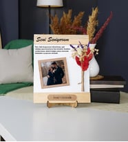 Seni Seviyorum Temalı Ahşap Fotoğraflı Çerçeve