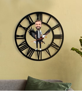 Kişiye Özel Taraftar Karikatür 3D Ahşap Mdf Duvar Saati 221