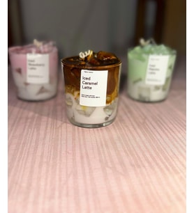 Buzlu Kahve Latte Mum – Sahte Kahve İçecek – El Yapımı Soya & Jel Mum