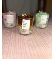 Buzlu Kahve Latte Mum – Sahte Kahve İçecek – El Yapımı Soya & Jel Mum