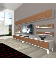 Decoraktiv Ekoflex 360Y Slm Silver Tv Ünitesi Tv Sehpası - Beyaz Ceviz (Beyaz - Ceviz)