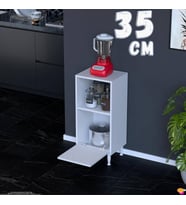 Eliusta Lara 35 cm Çok Amaçlı Düzenleyici Mutfak Dolabı Mikrodalga Fırınlık Ekmeklik Kiler 40x87x32 cm Beyaz