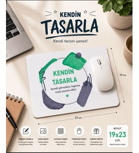 Kişiye Özel Dikdörtgen Mousepad 19x23 cm – Kendin Tasarla Fotoğraflı, Logolu ve Yazılı Sublimasyon Mouse Pad