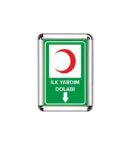 İlk Yardım Dolabı A3 Cerceveli Uyarı ve Yönlendirme Levhası