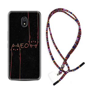 Xiaomi Redmi 8A 8 Pro 9C 9T 10C 11T Pro Kılıf Boyun Asklı Rasta Silikon Meow 1657