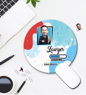 Kişiye Özel Karikatür Avukat Tasarımlı Mouse Pad 008