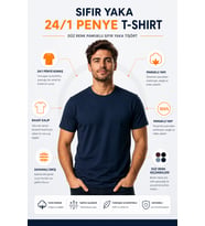 Basic Erkek Lacivert Tişört %100 Pamuk Slim Fit Bisiklet Yaka – Rahat & Şık