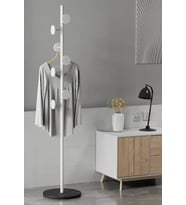 Metal Beyaz  Ayaklı Askılık Elbise Askısı Portmanto Askılık 165*32 cm