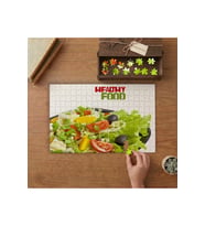 Sağlıklı Yiyecekler- Salata Tasarımı 240 parça Ahşap Puzzle Ahşap Kutuda MP00385