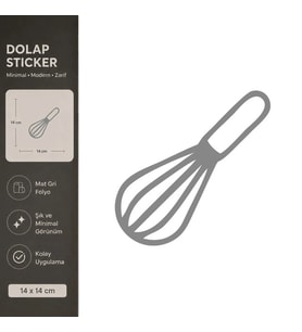 Karıştırıcı Mat Gri Dekoratif Folyo Sticker 14x14 cm