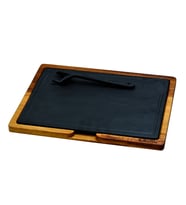 Lava Döküm Ahşap ve Döküm Demir Hot Plate Servis Tahtası. Ölçü 24x33cm.