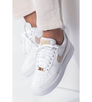 Nike Air Force 1 AF1 07 ESS Unisex Leather Sneaker Hakiki Deri Günlük Spor Ayakkabı Beyaz Bej