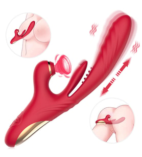 PRIME TOYS Chicy Titreşimli İleri Geri ve Aşağı Yukarı Dil Hareketli Klitoris Emişli 4 in 1 Vibratör