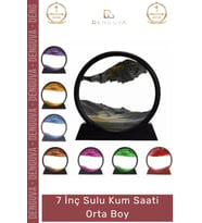 #KumSaati Dekoratif Masaüstü Ofis Hediyesi Sahra Çölü Tasarım 7 İnç 18x12 Sulu Kum Saati Orta Boy