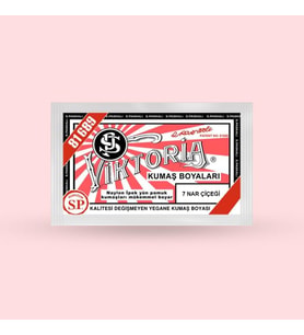Viktoria Kumaş Boyasi 07 Nar Çiçeği - (3 PAKET BOYA + 2 PAKET FİSKE)