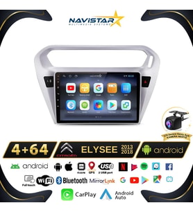 Citroen Elysee 2+64GB Kablosuz Carplay 2013-2018 Android 13 Navigasyon Multimedya Sistemi