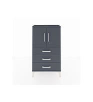 Arges Komodin 2 Raflı 3 Çekmeceli 2 Kapaklı 60x30x106 Antrasit-Antrasit
