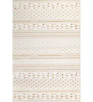 Krem Halı Bohem Stil Dijital Baskı Yıkanabilir Kaymaz Tabanlı Salon Koridor Geometrik Desenli